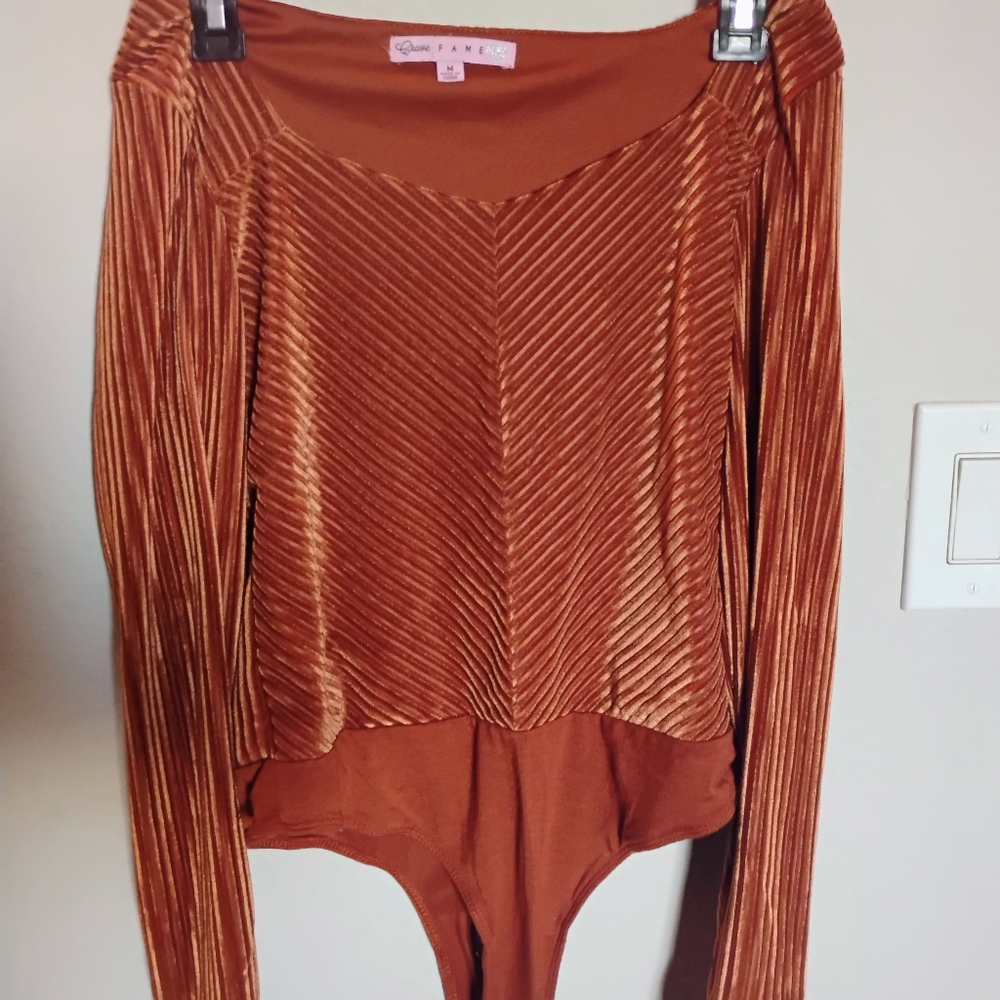 Brown Long Sleeve Bodysuit